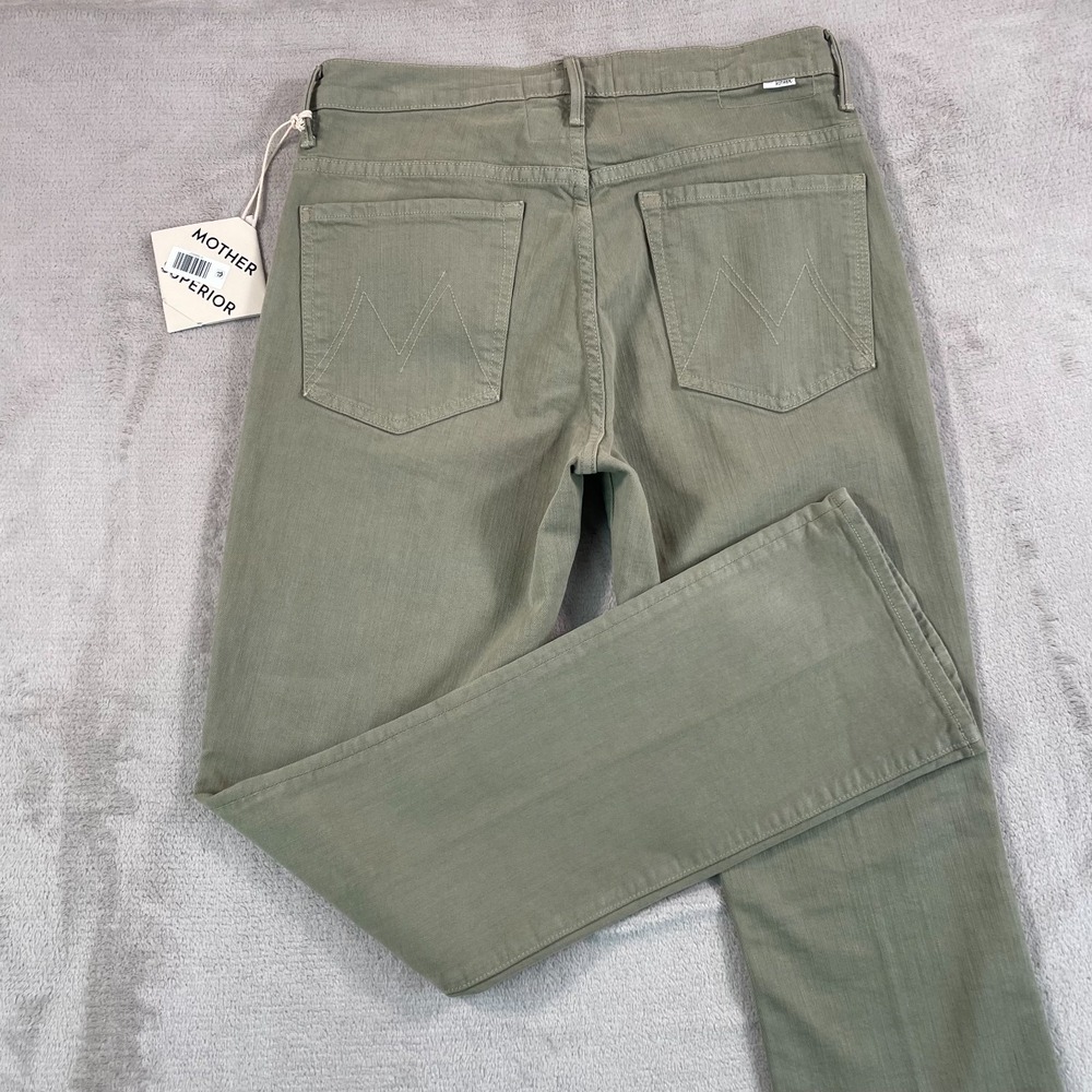 MOTHER Superior The Insider Hover Jeans Women 30 Mermaid Kelp Green BootCut NWT